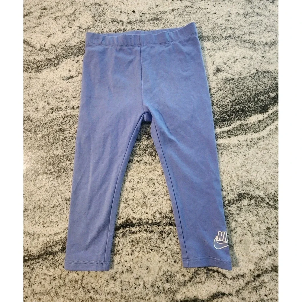NIKE LEGGINGS BABY GIRL SIZE 24 MONTHS BLUE ELASTIC WAIST **PANTS‎ ONLY!** NEW